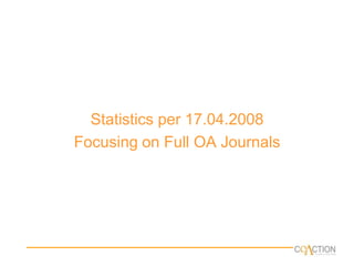 Goals3 Goals:To test the widespread Impression that learned societies feel threatened by OA; To learn details from the societies with Gold OA experience that might help those without; To help societies find similarly situated, OA-friendly societies to engage in dialogue with.