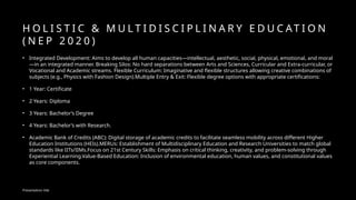 Comprehensive Overview of NEP 2020: Holistic Education and Curriculum ...