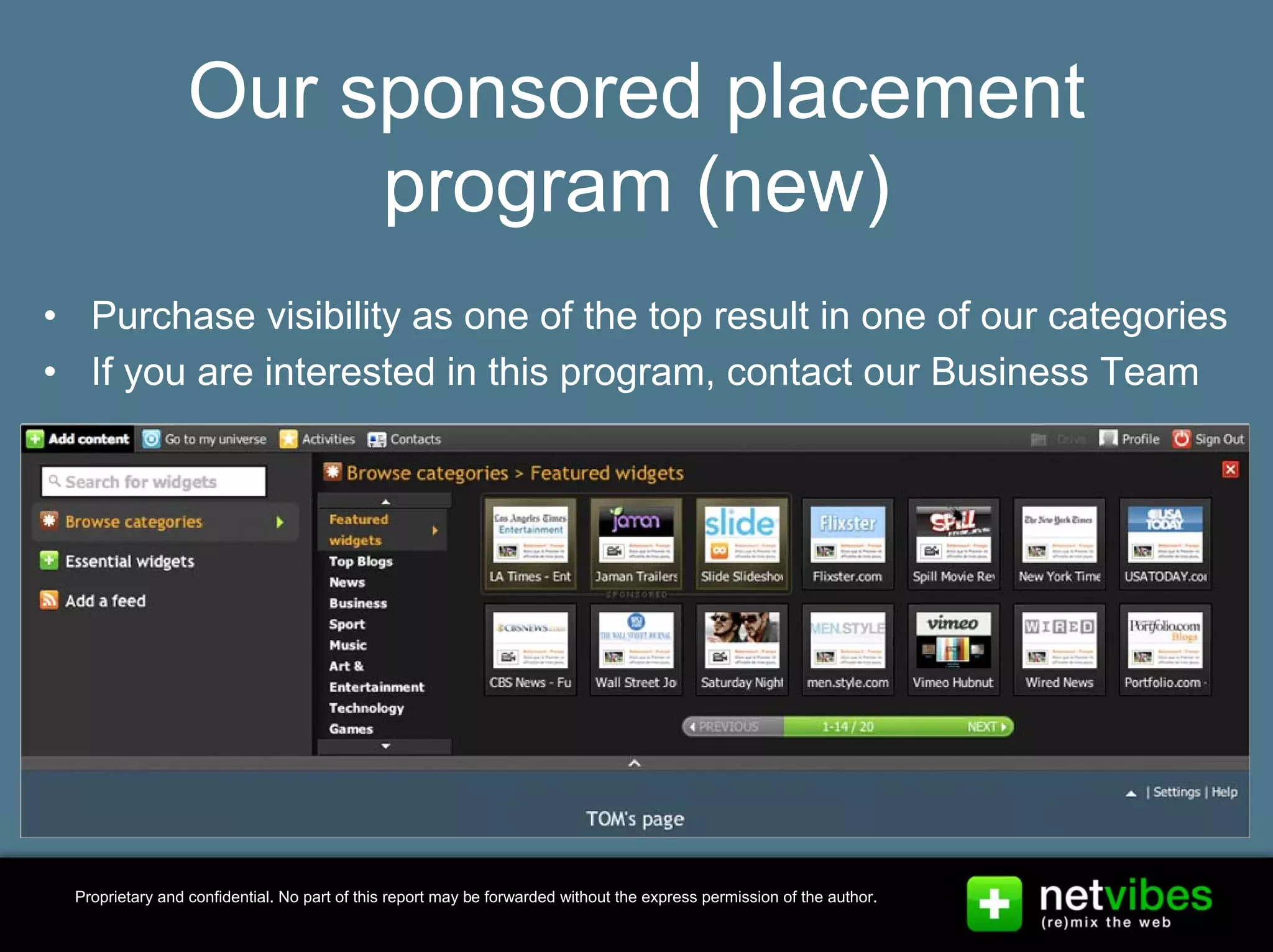 Presentation Netvibes