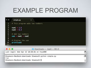 EXAMPLE PROGRAM
 