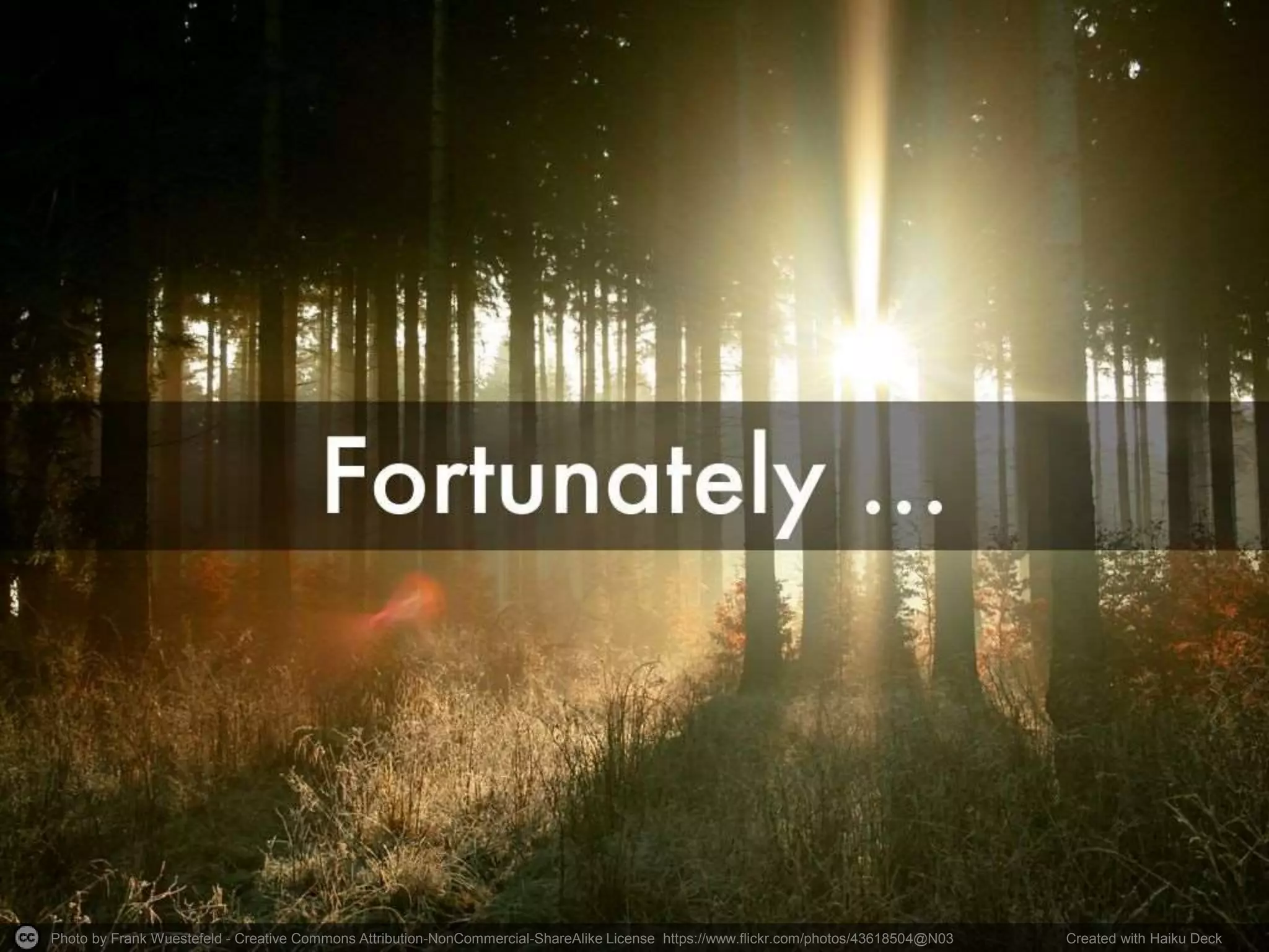 Photo by Frank Wuestefeld - Creative Commons Attribution-NonCommercial-ShareAlike License https://www.flickr.com/photos/43618504@N03 Created with Haiku Deck 
 