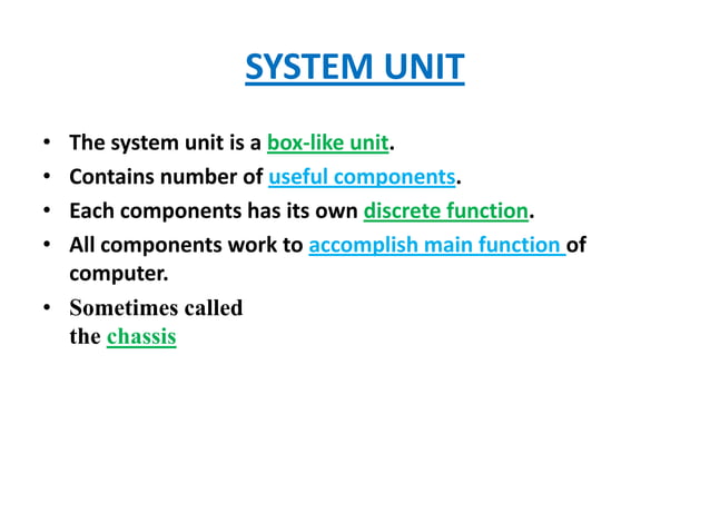 COMPONENTS OF SYSTEM UNIT | PPT