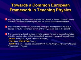 PHYSICS: Learning outcomes and Competences | PPT
