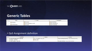 Generic Tables
• Domain relationship definition
• QoS Assignment definition
 