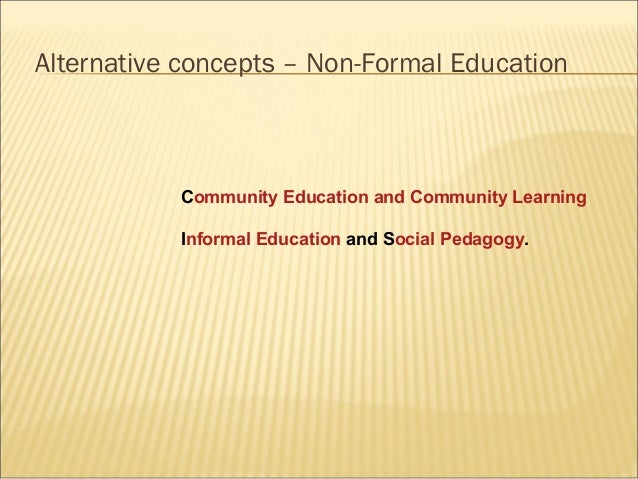 principles of non formal education