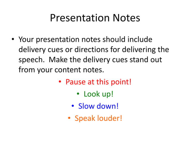 Presentation notecards | PPT