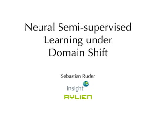 Neural Semi-supervised
Learning under 
Domain Shift
Sebastian Ruder
 