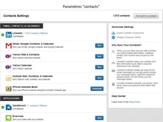Paramètres "contacts"
 