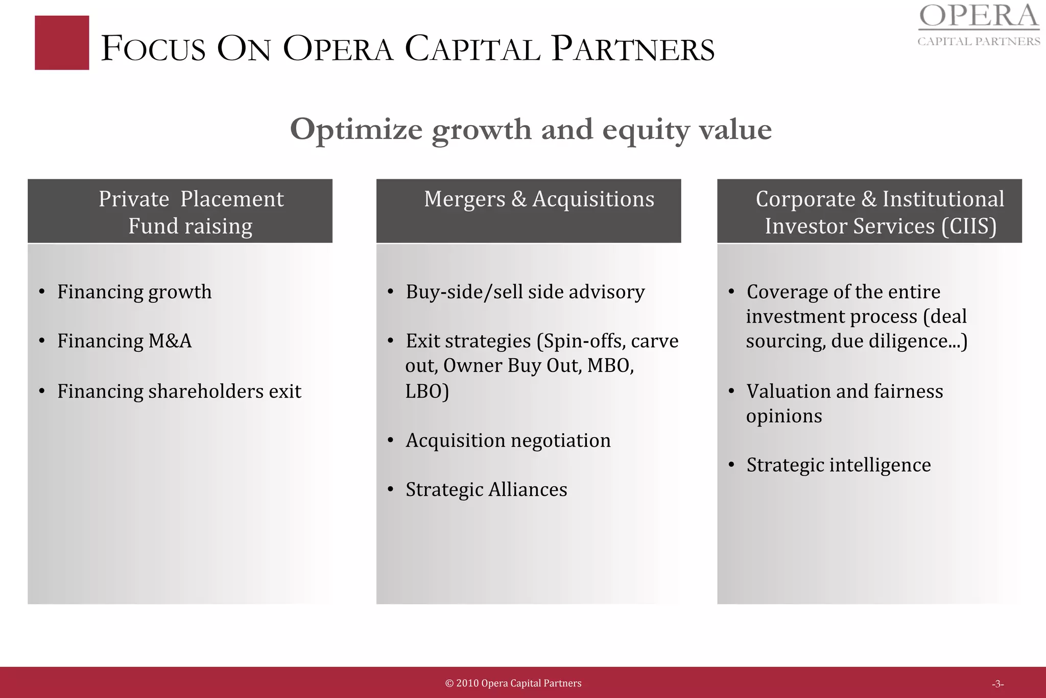 Presentation Opera Capital Partners | PDF