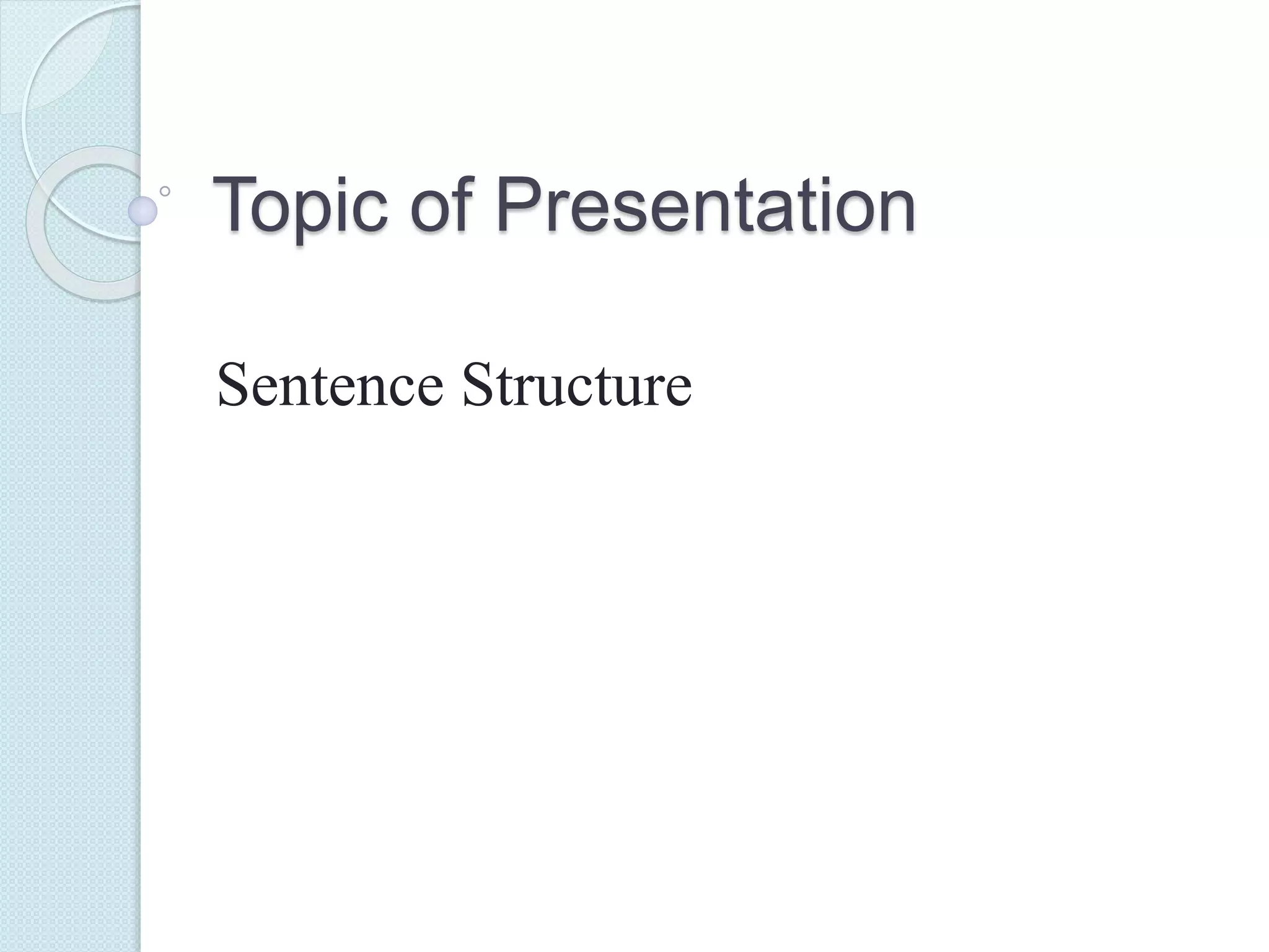 Sentence Structure | PPT