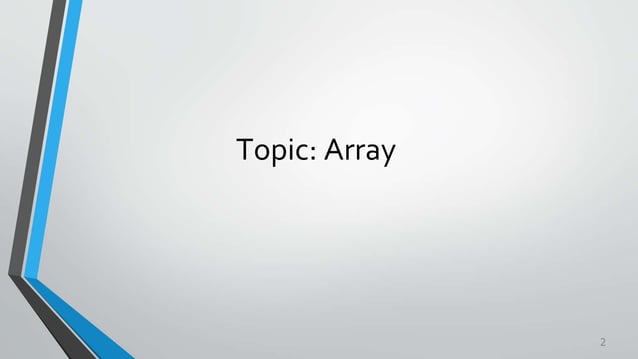 Presentation of array | PPT