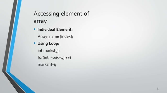 Presentation of array | PPT