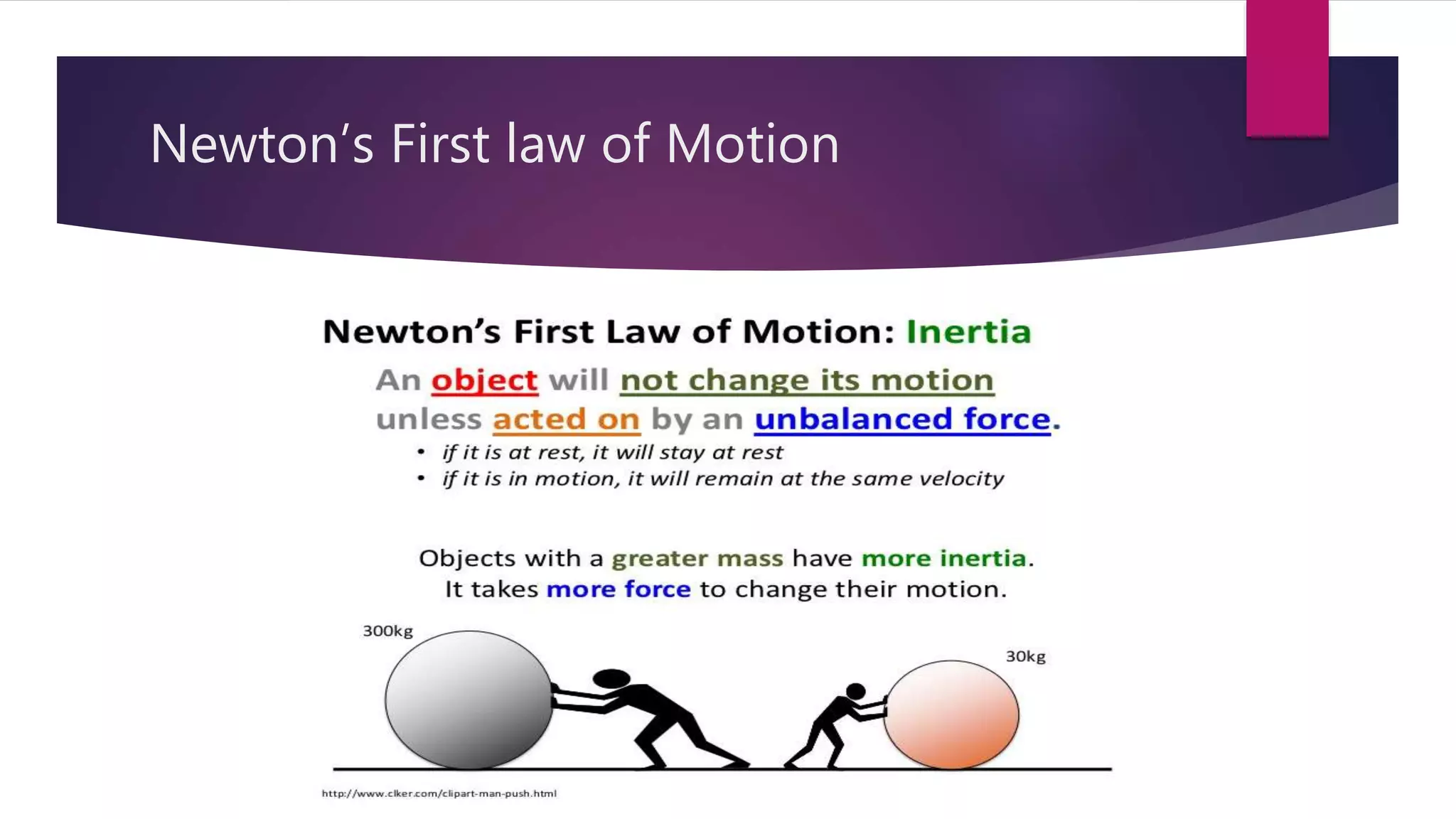 Newton’s First law of Motion
 