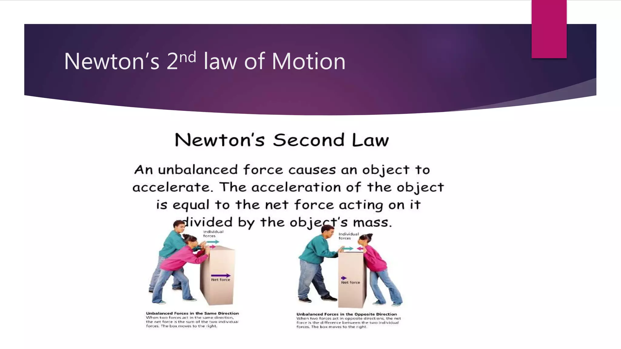 Newton’s 2nd law of Motion
 