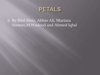  By:Bilal Moiz, Abbas Ali, Murtaza
Soomro,M.Wadood and Ahmed Iqbal
 