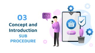 Concept and
Introduction
03
SUB
PROCEDURE
 