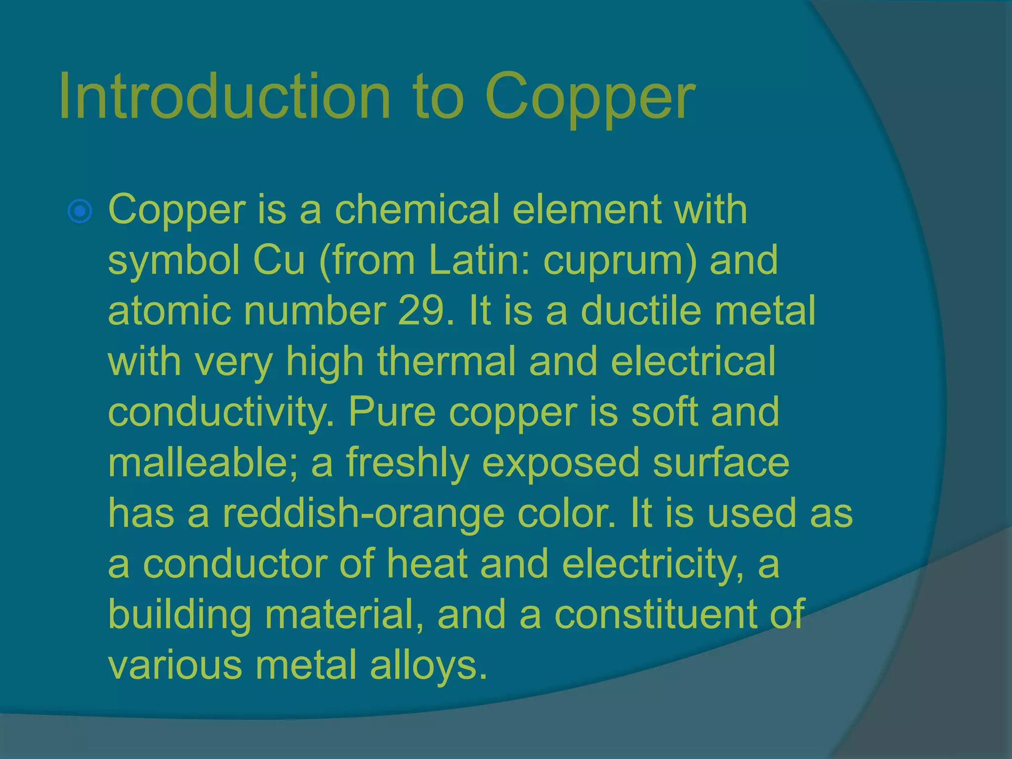 Presentation of copper | PPTX