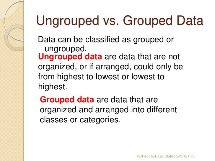ungrouped data definition