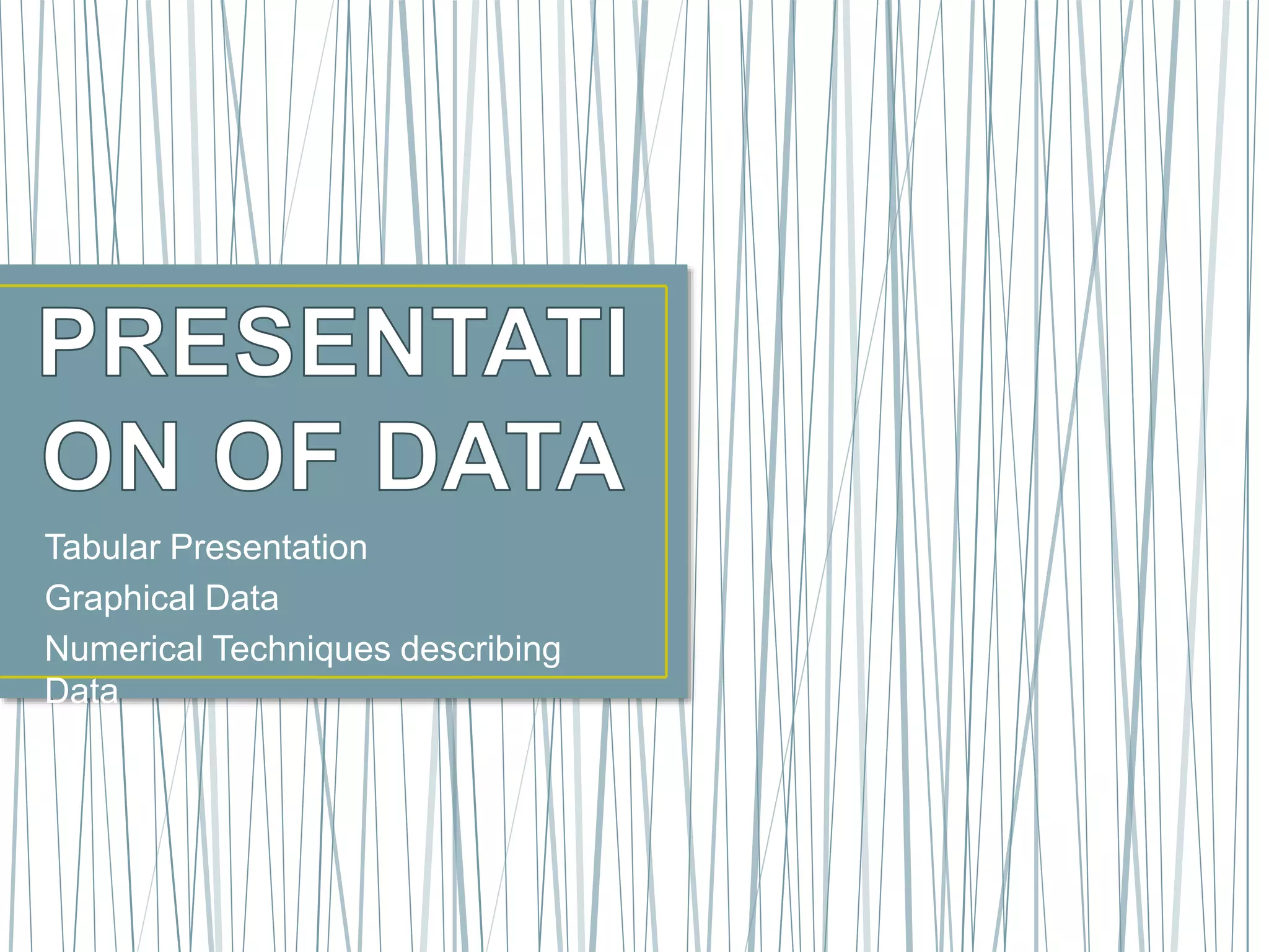 Presentation of data | PPT