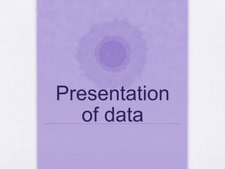 Presentation
of data
 