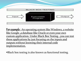 Interface Example For Black Box Testing WHITE BOX & BLACK BOX TESTING IN DATABASE | PPTX