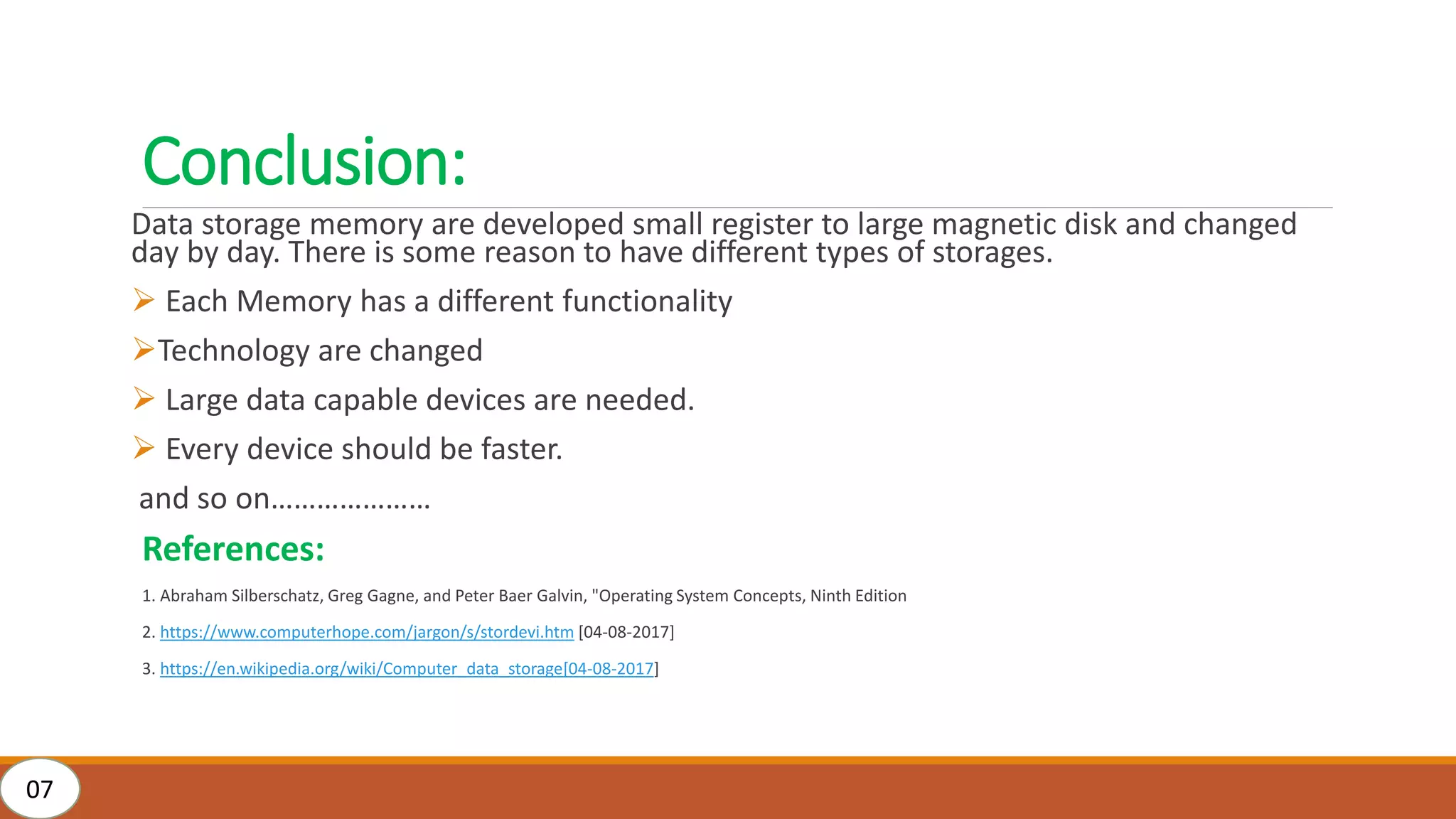 Computer data storage classification | PPTX