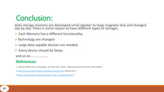 Computer data storage classification | PPTX