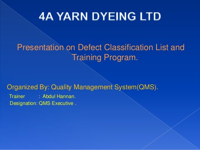 Presentation Of Defects Presentation Of Defects