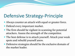 Basic Strategic Management Defensif Presentation of defensive strategies | PPTX