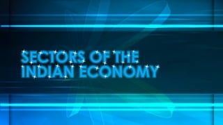 SECTORS OF THE
INDIAN ECONOMY
 