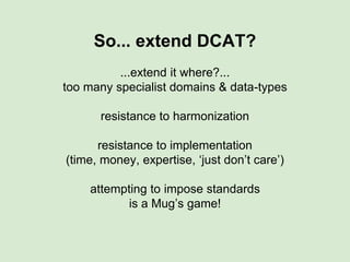So... extend DCAT?
 