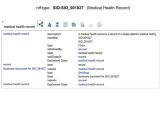 The Record’s Meta-descriptor
Ontological information
about the type of
record… click through to:
 