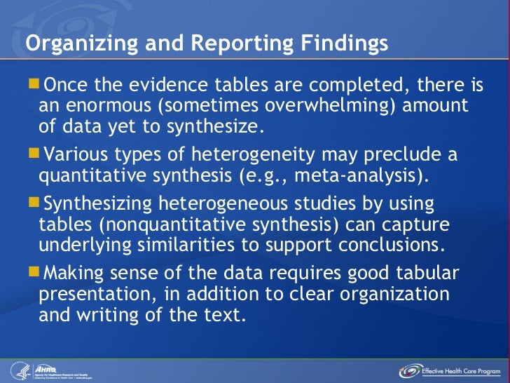 Presentation of Findings