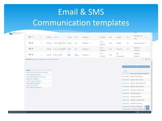 Email & SMS
Communication templates
 
