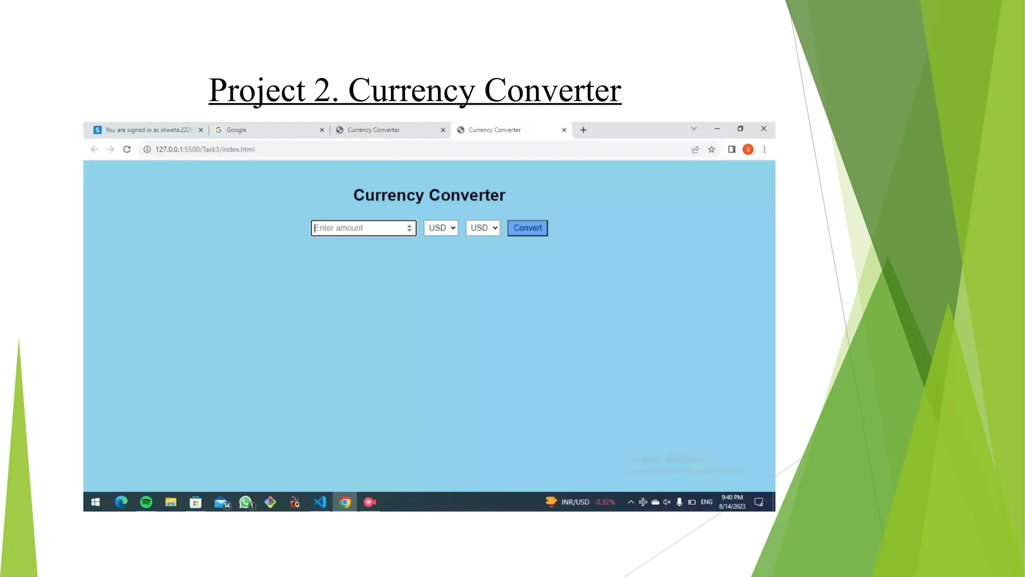 Project 2. Currency Converter
 
