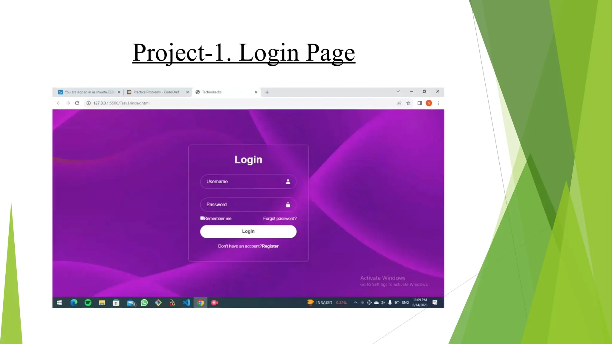 Project-1. Login Page
 