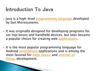 Introduction Of Java | PPT