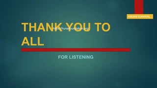 THANK YOU TO
ALL
FOR LISTENING
AIMAN KANWAL
https://hunarfoundation.org/
 