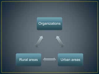 Organizations
Urban areasRural areas
 