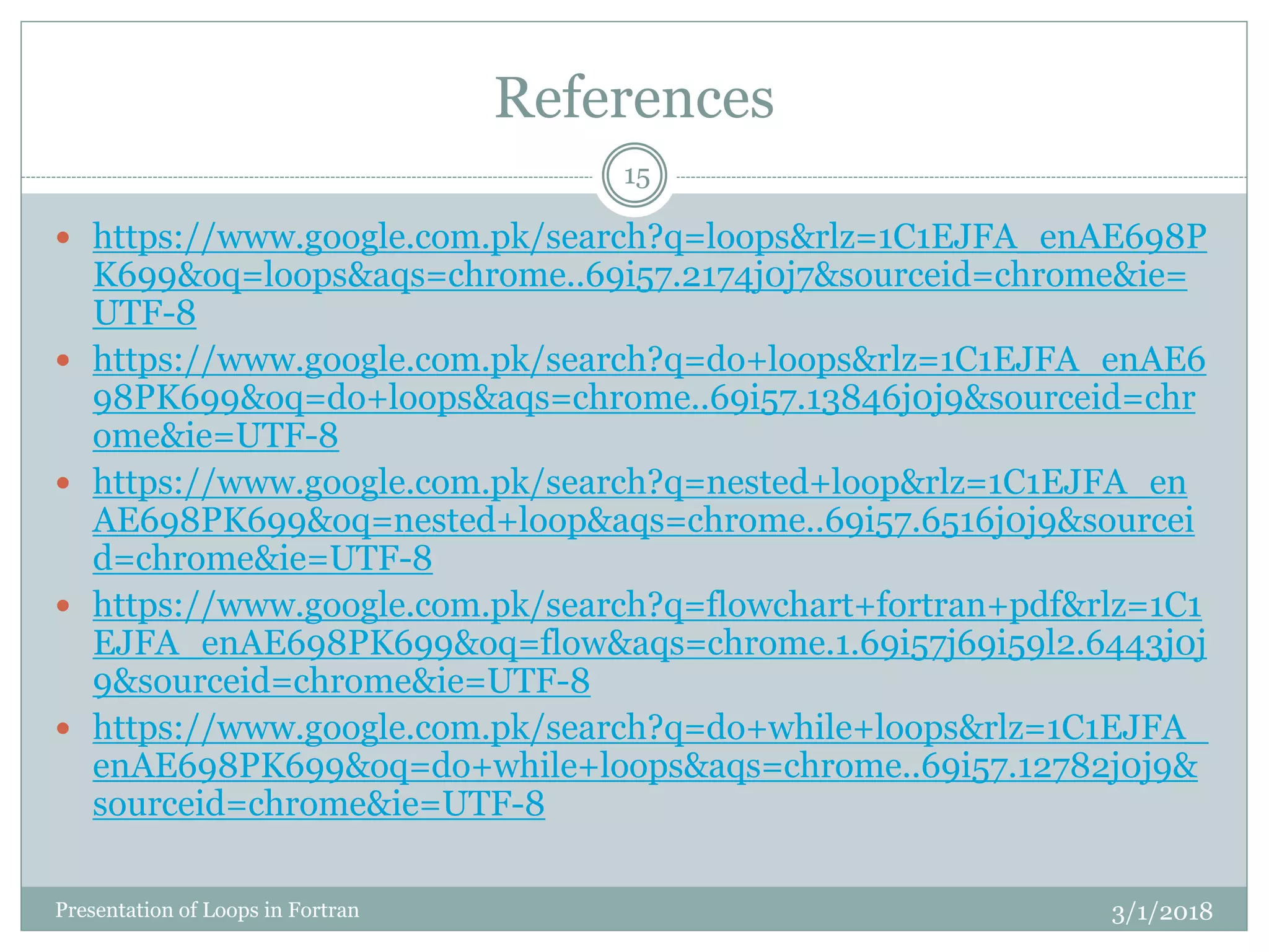 Presentation of loops | PPT