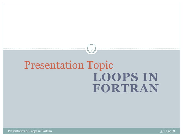 Presentation of loops | PPT
