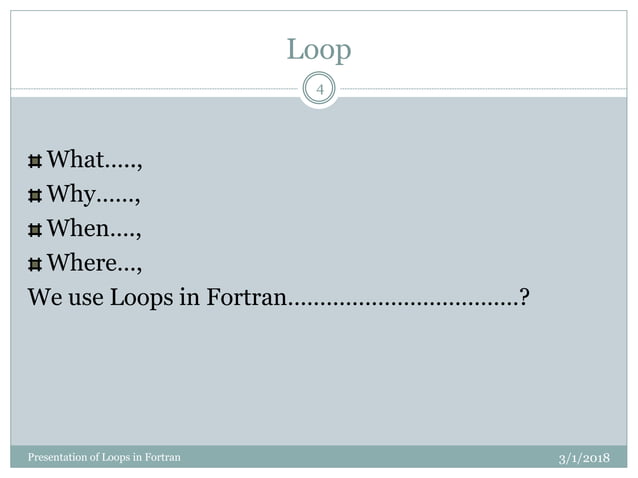 Presentation of loops | PPT