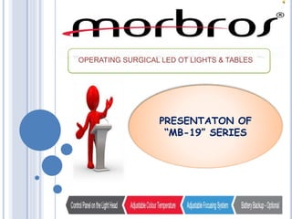 PRESENTATON OF
“MB-19” SERIES
OPERATING SURGICAL LED OT LIGHTS & TABLES
 