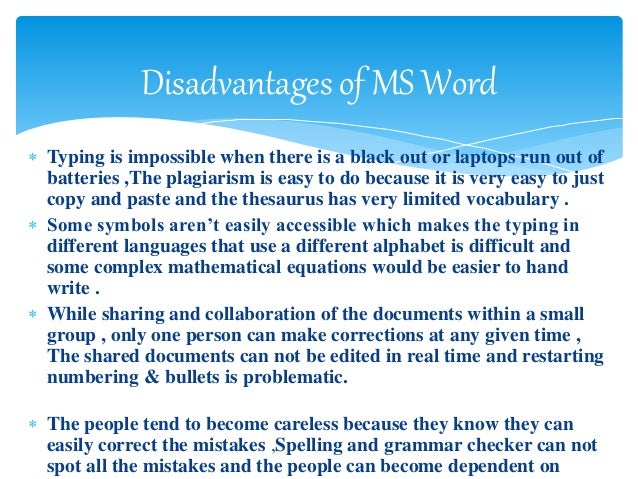 Presentation of ms word