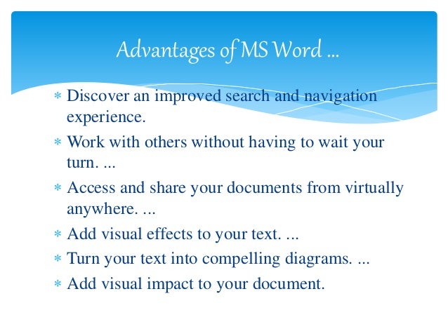Presentation of ms word