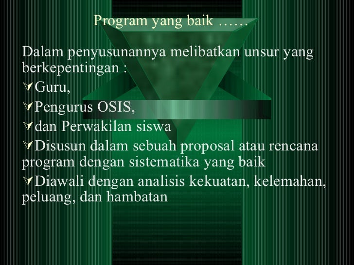 Teknik penyusunan program kerja osis