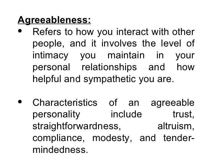 Presentation of personality