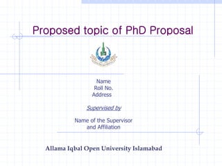 Presentation of PhD Research Proposal (Format).ppt