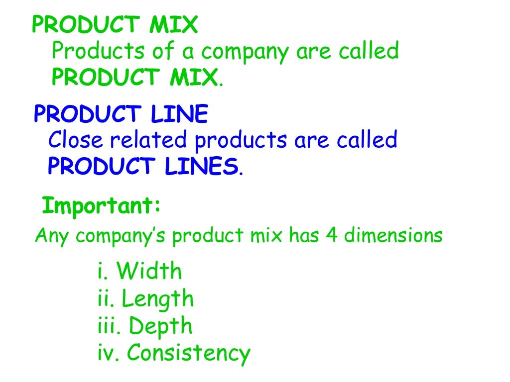 Presentation of product mix depth,length,width and consistency