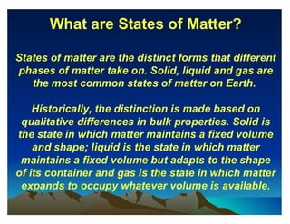 Presentation of science(matter)